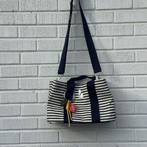 Americana Tote Bag In Indigo And Natural Awning Stripe